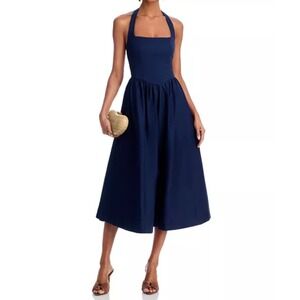 Aqua Navy Midi Dress